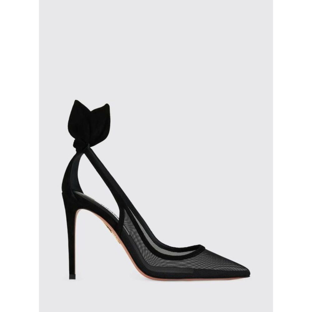 Bow Tie Mesh Nylon Pumps Aquazzura With High Heel And Knot Detail